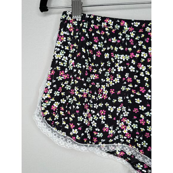 KENSIE Lace Floral Bow Pintucked Lounge Sleep Shorts Women’s Size XS - Picture 2 of 5